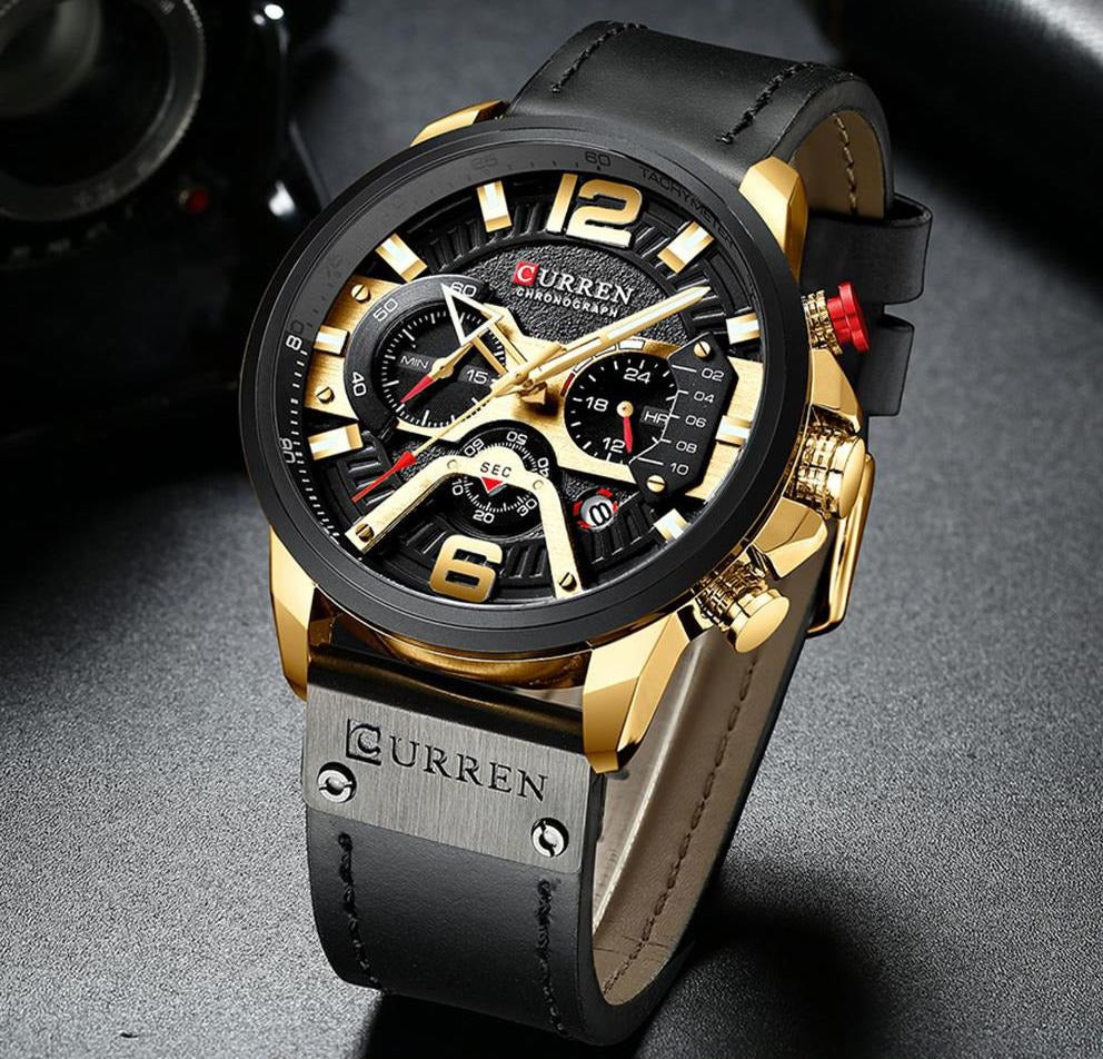 CURREN 8329 Men's Leather Straps Watch