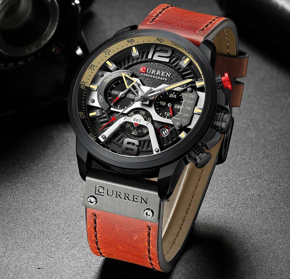 CURREN 8329 Men's Leather Straps Watch