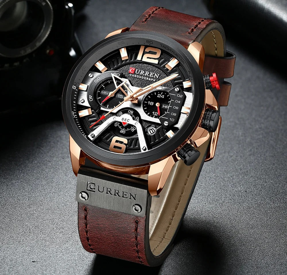 CURREN 8329 Men's Leather Straps Watch