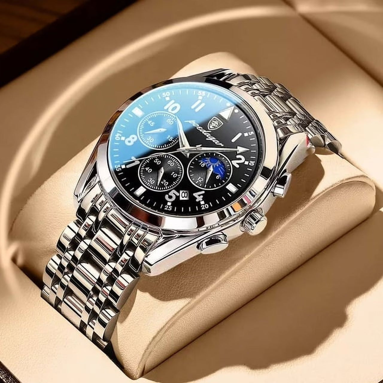 Luxury Poedagar Men's Business Chronograph Watch