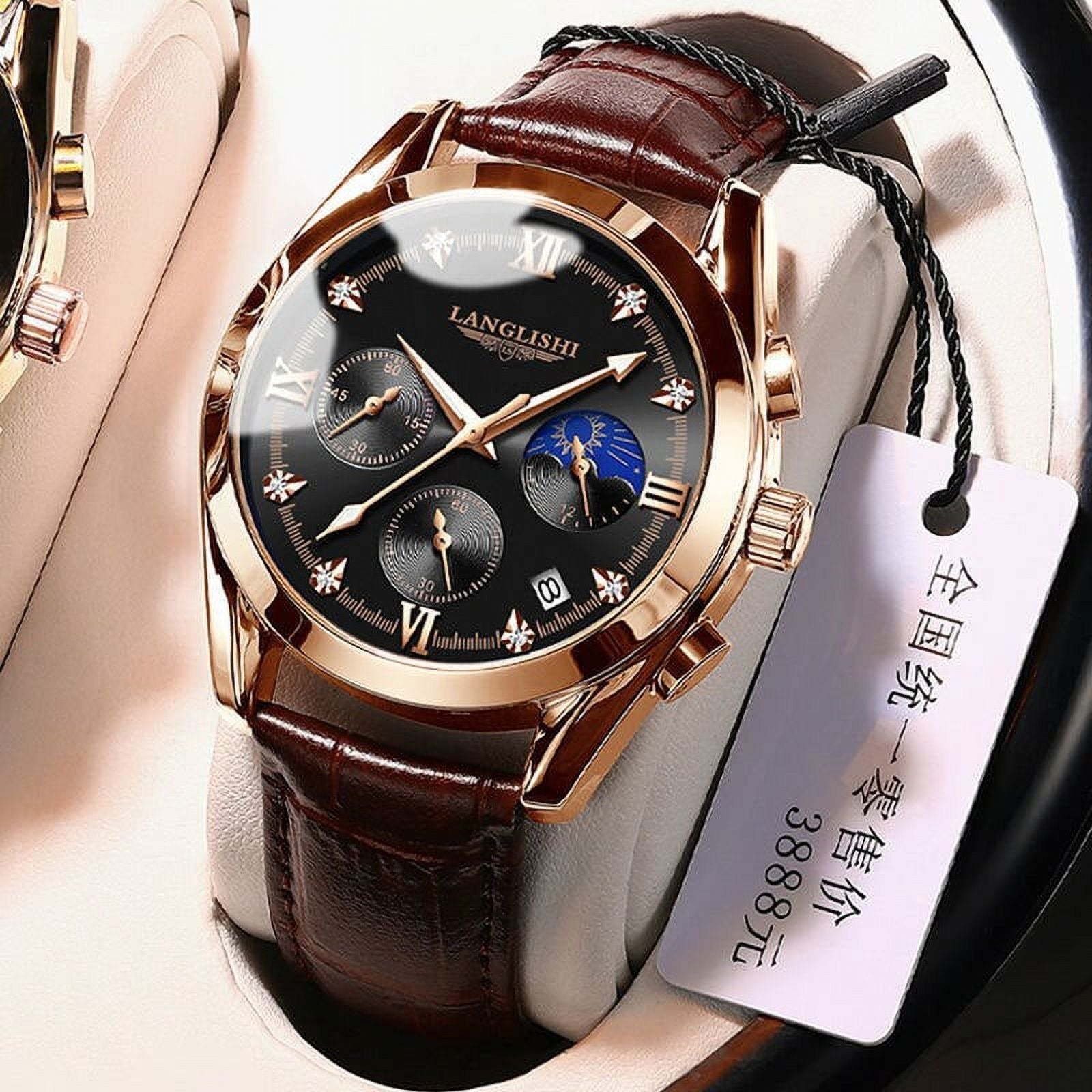 New Fashion Mens Watches POEDAGAR Leather/Stainless Steel Waterproof Luminous Sport Chronograph Quartz Men Wrist Watch